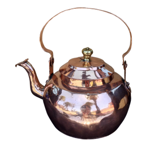Large 19th C. Copper Water Kettle Pot Dovetailed