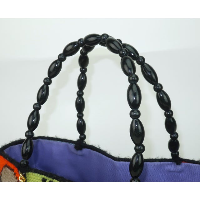 Needlepoint ‘ Ecology’ Tote Handbag by Bob Miller, 1970’s For Sale In Atlanta - Image 6 of 10