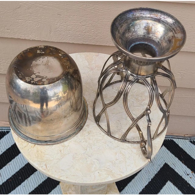 English Vintage English Silver Plated Trophy Ice Bucket or Jardinière For Sale - Image 3 of 13