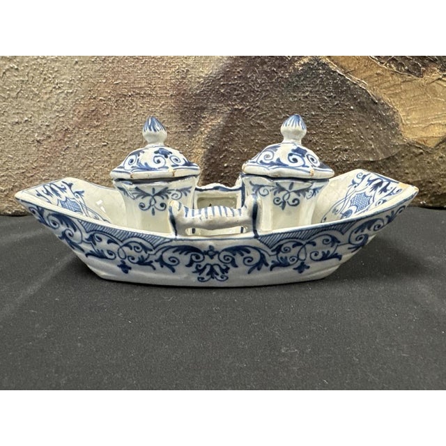 Earthenware Inkwell by Faïenceries de Rouen For Sale - Image 6 of 7