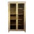 Mod Vintage Elm Wood Glass Display Cabinet For Sale