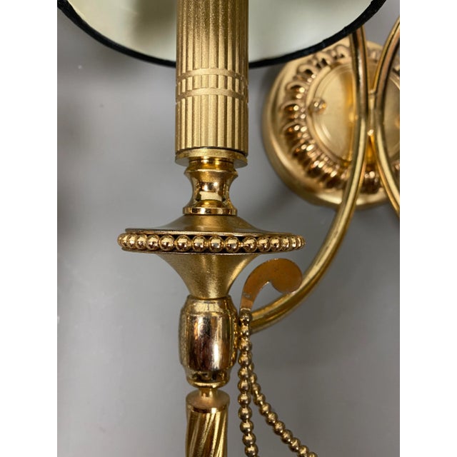 Gold Neoclassical Italian Wall Lights in Gilt Brass by Gaetano Sciolari for Sciolari, 1960s, Set of 2 For Sale - Image 8 of 18