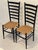1950s Mid 20 Th C Pair Italian Chiavari Paolo Bufa Style Chairs High Back Ladder Ebonized Rush For Sale - Image 5 of 6