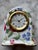 1980s Floral Porcelain Miniature Mantel Clock With Gold Details For Sale In Los Angeles - Image 6 of 7