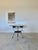 Tan Round Breccia Botticelli Marble Top on Iron Frame Table Inset With Woven Wicker For Sale - Image 8 of 16