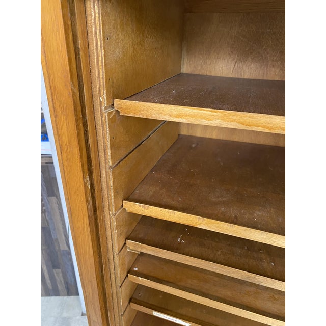 Oak Roll-Top Filing Cabinet, 1950s For Sale - Image 16 of 18