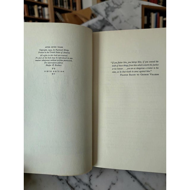 1939 Author Signed and Dated Hardcover Book Raymond Moley After Seven Years For Sale - Image 4 of 15
