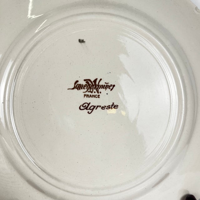 Ceramic Vintage Agreste Dinner Plates from Sarreguemines, 1970s, Set of 8 For Sale - Image 7 of 12