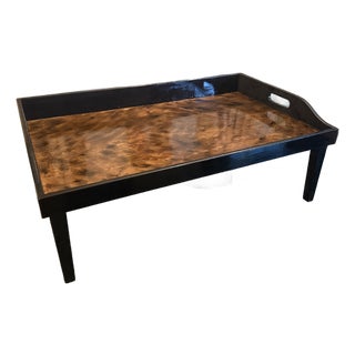 Handmade and Handpainted Break in Bed Tray in a Faux Tortoiseshell Finish For Sale
