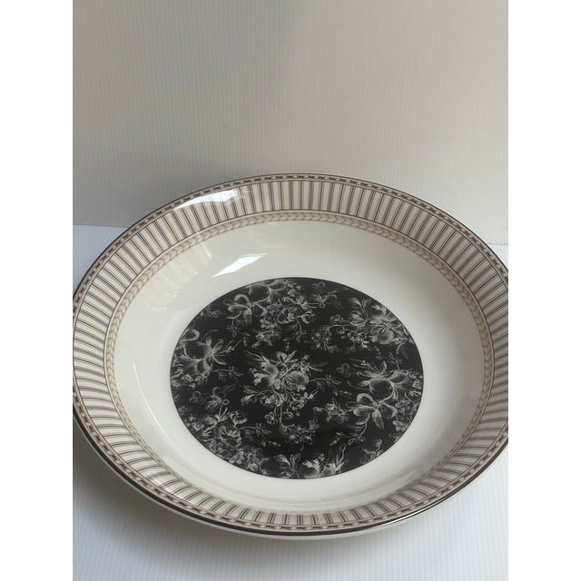 Royal Doulton Provence Noir pasta serving bowl 13" width 3" height crafted in Indonesia, dishwasher, microwave oven safe,...