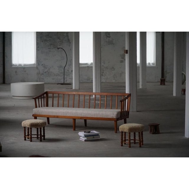 Mid-Century Danish Oak Stools with Hexagonal Seats and Bobbin Legs, 1950s, Set of 2 For Sale - Image 11 of 15