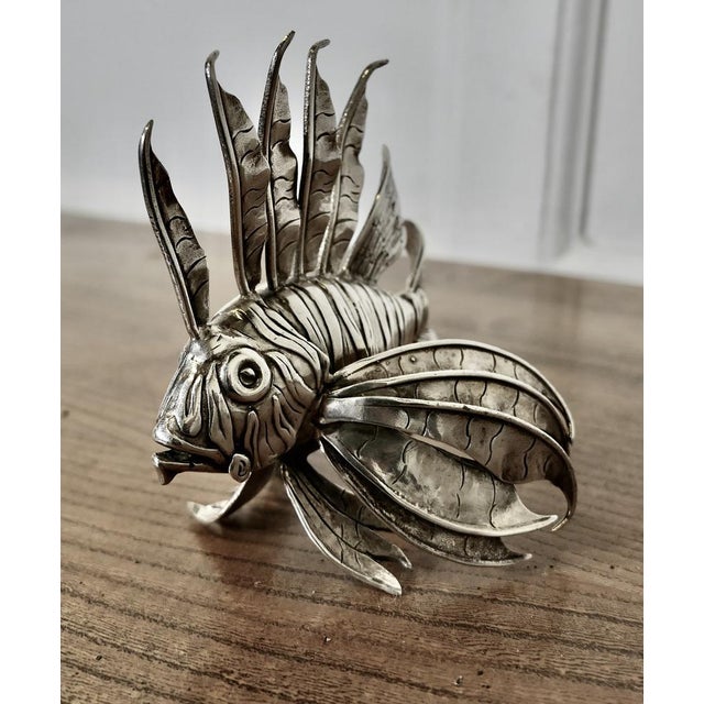 Silver Silver Lion Fish Model by Mario Bucellati, 1960s For Sale - Image 8 of 9