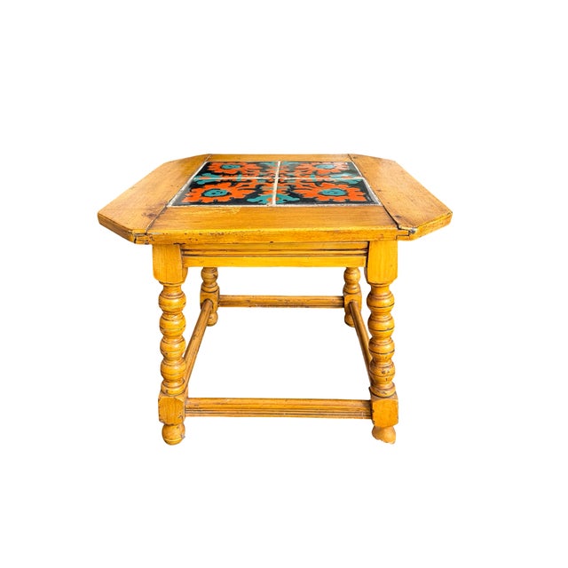 Spanish Revival Vintage California Tile Top Side Table Mission Spanish Revival For Sale - Image 3 of 6