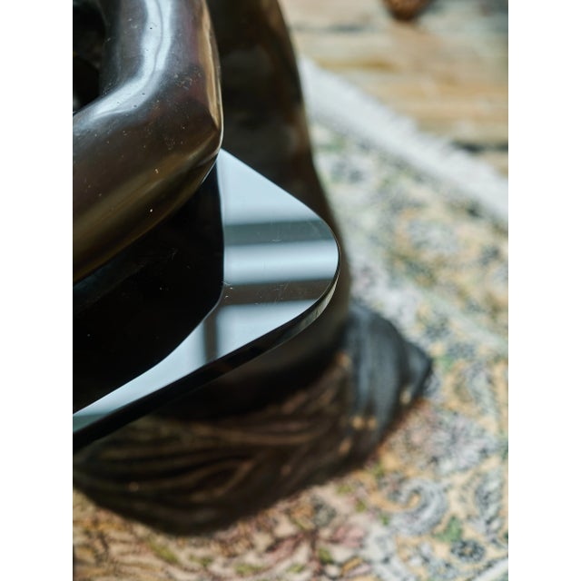 Metal Bronze Coffee Table with Statue of a Young Woman For Sale - Image 7 of 11