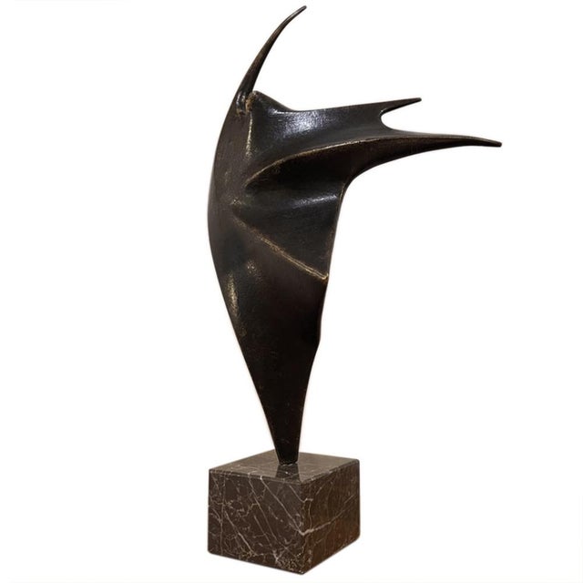 Dancer Bronze & Marble Sculpture by Kostas Dikefalos, 1970s For Sale - Image 4 of 6
