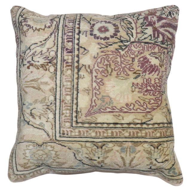 Pillow made from a mid-20th-century Turkish Keysari rug in a bolster size. zipper closure and polyfill insert provided...