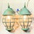 Funky Vintage Pair of Solid Brass Verdigris Wall Lanterns - 14”h X 7” W X 8”.5 D For Sale - Image 4 of 17