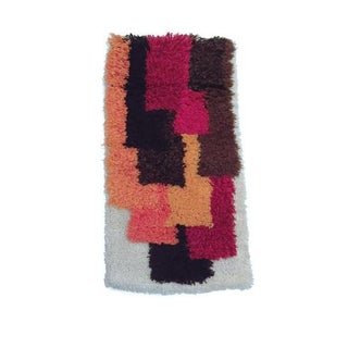 Vintage Rya Style Modern Scandanavian Wall Hanging For Sale