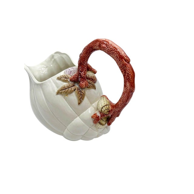 Coastal 1980s Fitz & Floyd “Oceana” Shell & Coral Pitcher For Sale - Image 3 of 9