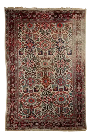 Antique Middle Eastern Tabriz Rug in Heavy Knot Cotton and Wool