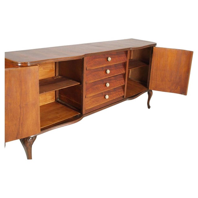 Italian Art Deco Sideboard with Display Cabinet in Walnut Veneer from Fratelli Mora, 1920s For Sale - Image 4 of 12