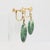 Green Pair of Vintage 14k Yellow Gold and Spinach Jade Hoop Screw Back Earrings For Sale - Image 8 of 12