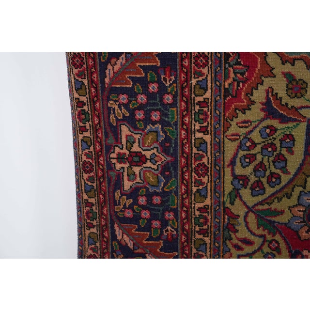 1970s Vintage Persian Handmade Wool 10x13 Red Area Rug For Sale - Image 4 of 11