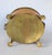 Vintage Oval Brass Cachepot W/ Lion Head Handles, Paw Feet and Etched Asian Motif For Sale - Image 16 of 18
