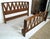 Gorgeous vintage modern bed frame by Paul Frankl features a dark finish, crisscross designed headboard and foot board. No...