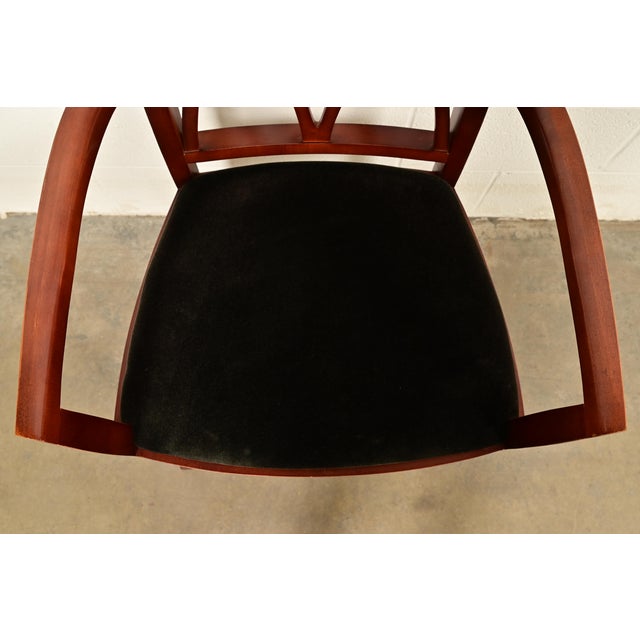Brown Bernhardt Regency Carved Mahogany Armchairs | Pair For Sale - Image 8 of 16