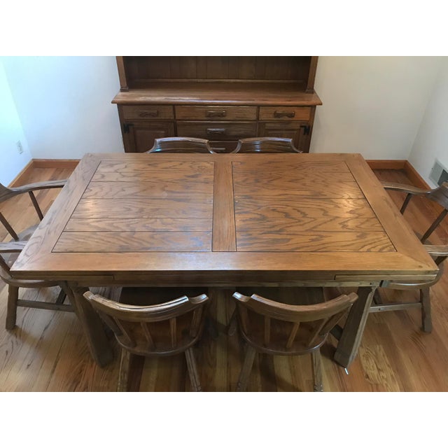 Must Sell! Vintage Brandt Ranch Oak Dining Set, Solid Oak Chairish