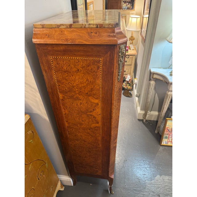 Early 20th Century Antique French Louis XVI Style Marquetry Secretary Desk For Sale - Image 4 of 7