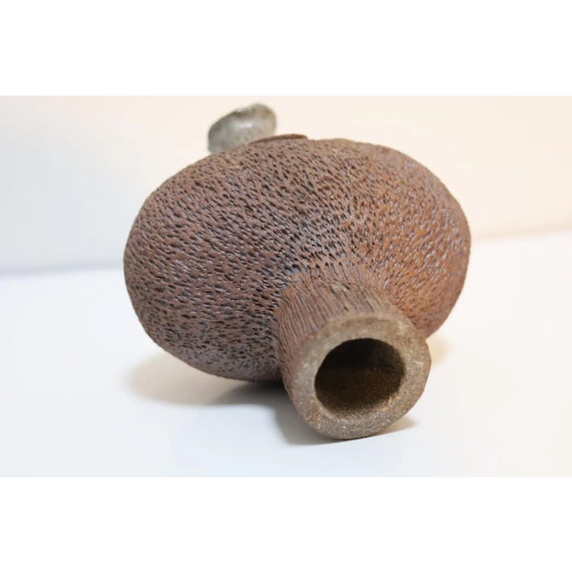 Brown Mid 20th Century Studio Pottery Sculpted Vessels by Ken Stevens - Set of 3 For Sale - Image 8 of 13