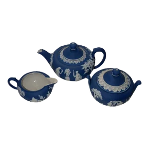 Late 19th Century Wedgwood Victorian Jasperware Tea Set- 3 Pieces