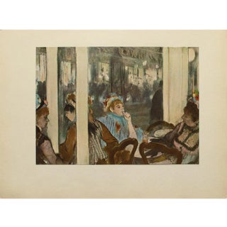 1940s After Edgar Degas "At the Cafe" Vintage Full Color Print From Geneva For Sale