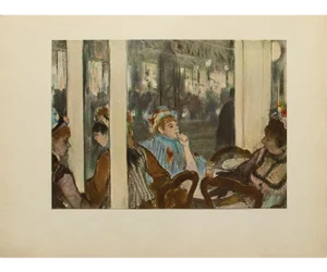 1940s After Edgar Degas "At the Cafe" Vintage Full Color Print From Geneva