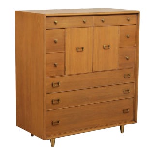 Johnson Furniture Paul Frankl Mid Century Modern High Chest For Sale