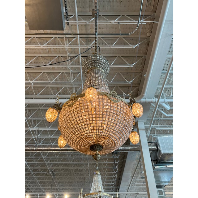 1990s Oversized Empire Deer Head 12 Lights Chandelier For Sale - Image 4 of 6