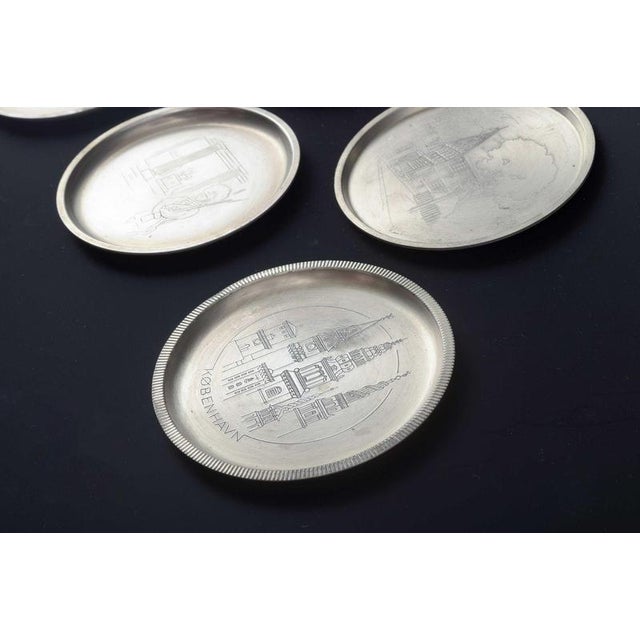 Pewter Bottle Coasters from Just Andersen, Denmark, 1940s, Set of 7 For Sale - Image 4 of 8