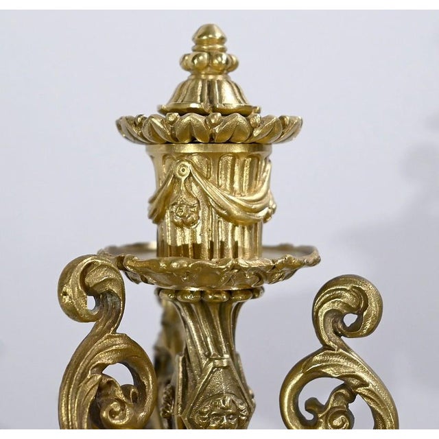 Metal Restauration Gilded Bronze Candelabras, Early 19th Century, Set of 2 For Sale - Image 7 of 18