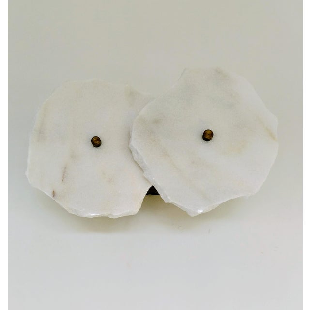 Modern Sculptural with 2 piece Marble Led Wall Sconce Light Contemporary Organic Design For Sale - Image 6 of 15