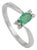 Mid Century Style 4 X 6 Mm Natural Oval Emerald Ring With Diamond Clusters Size 7 For Sale