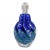 1980s Small Blue Striped Art Glass Perfume Bottle For Sale