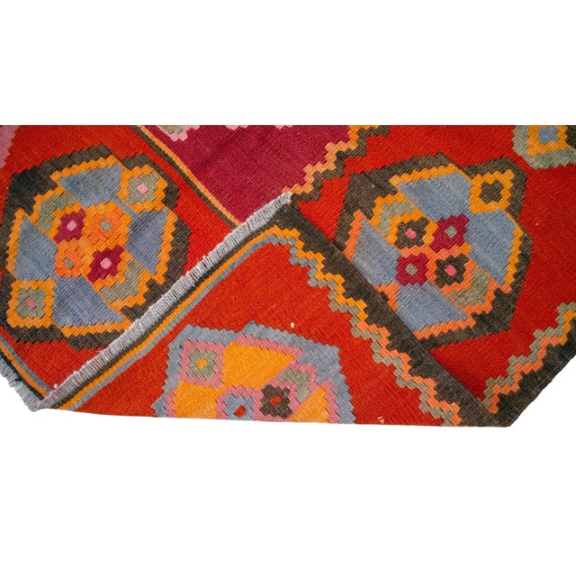 1980s Vintage Handmade Rug Turkish Kilim Area Rug - 6′8″ X 12′4″ For Sale - Image 12 of 12