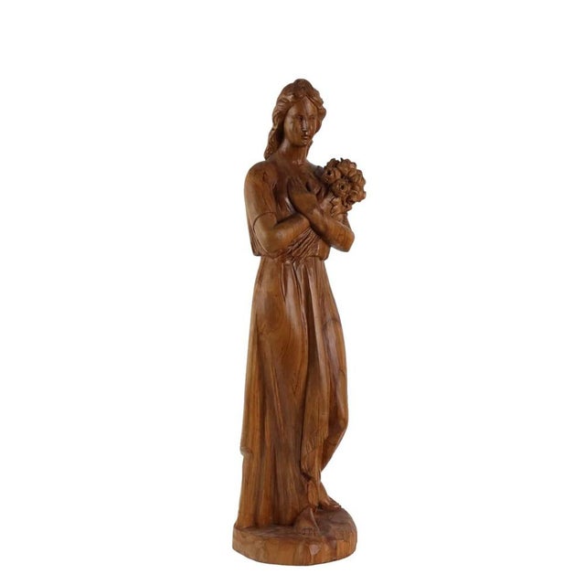 Antique Sculpture in Olive Wood For Sale - Image 11 of 11