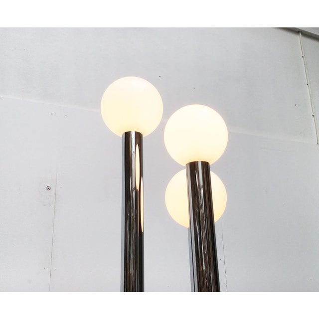 Vintage German Space Age Glass & Metal Floor Lamp, 1970s For Sale - Image 6 of 18