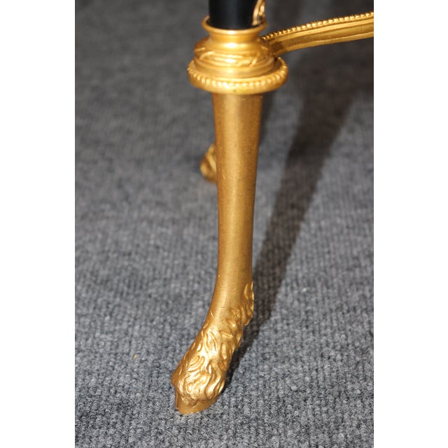 French Louis XV Style Ormolu and Marble Top Side Table in Manner Weisweiller For Sale - Image 10 of 10