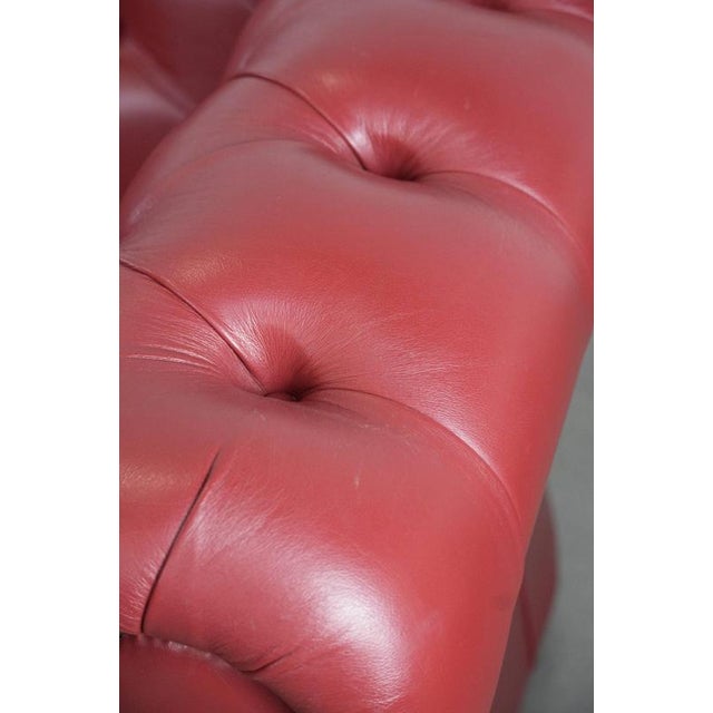 English Chesterfield 2.5 Seater Sofa and Chair in Cowhide Leather, Set of 2 For Sale - Image 13 of 18