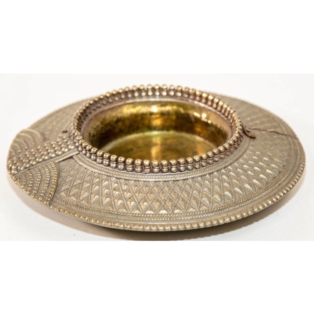 Late 19th century Mughal Indian Raj Style Silvered Traditional Anklet Bracelet from India repurposed as a vide poche,...