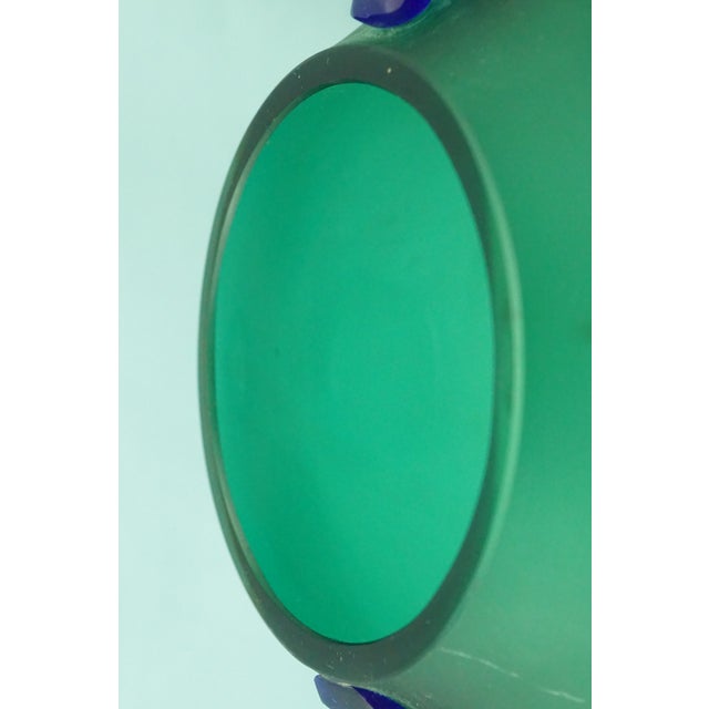 Green and Yellow Acid-Etched Opaque Murano Glass Deco Vase, Venice, Italy, 1950s For Sale - Image 13 of 18